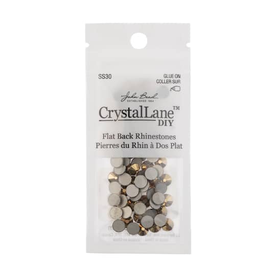 John Bead Crystal Lane SS30 Metallic Glass Round Flatback Rhinestones